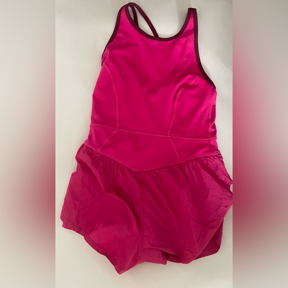New Free People Movement Last Mile Wave Rider Runsie Romper Magenta Pink Small - Picture 2 of 3